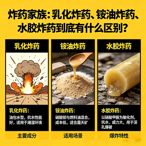 肇庆炸药家族：乳化炸药、铵油炸药、水胶炸药到底有什么区别？